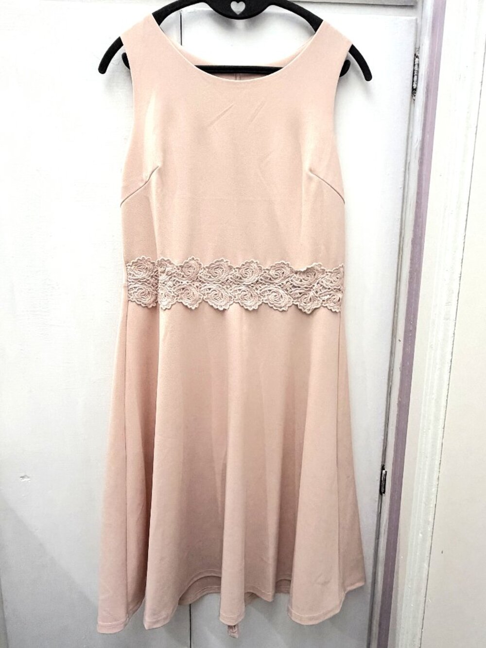 OWIN Apricot Floral Lace A-Line Cocktail Dress M